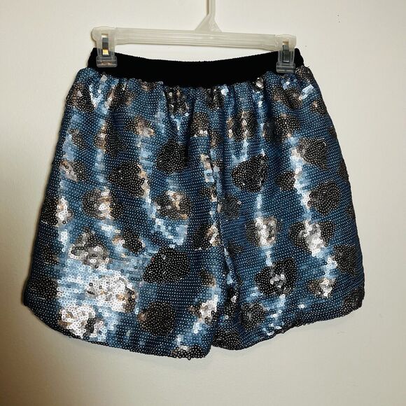 Sister Jane Sequin Storm Cloud Shorts Elastic Waist Pockets Sz‎ Small NEW - Picture 4 of 7